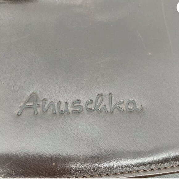Anuschka Vintage *RARE* UNPAINTED Solid Brown Leather Shoulder Crossbody Bag - Picture 3 of 7